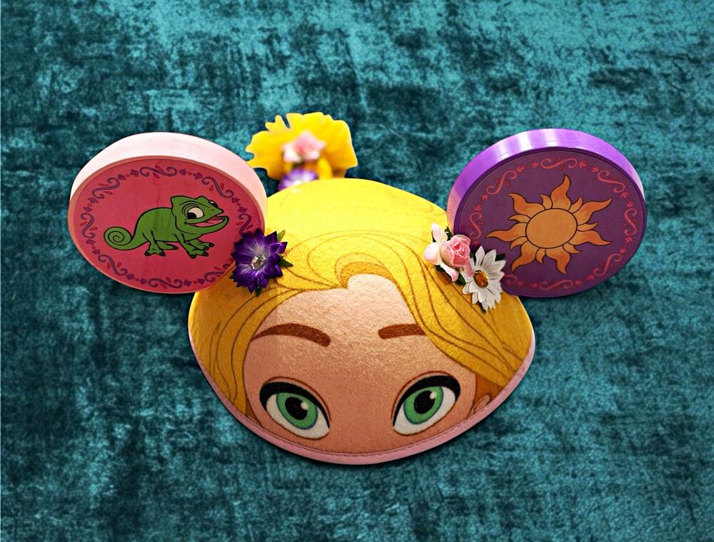 Disney Rapunzel Tangled Minnie Ears Hat w/ Braided Hair Adult Size